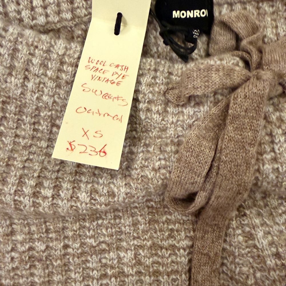 NWT Monrow Women's Wool Cash Space Dye Vintage top and pants size XS - Picture 12 of 15